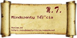 Mindszenty Tícia névjegykártya
